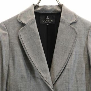 ランバン コレクション 日本製 ウール シルクブレンド テーラードジャケット 36 グレー LANVIN COLLECTION レディース 【中古】  【230928】