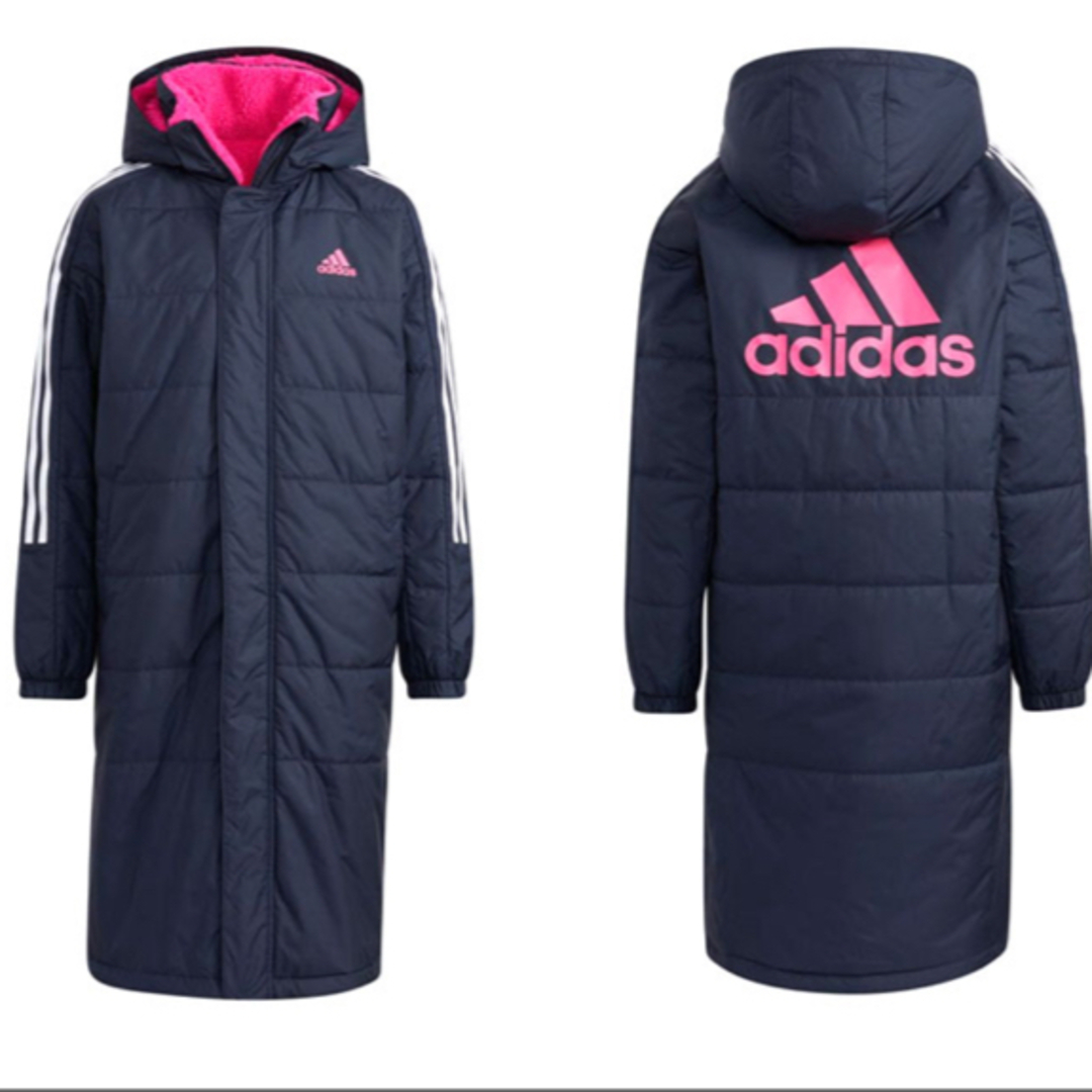 adidas 未使用 ベンチコート 新品 可愛い 女子 女の子 150 サッカー