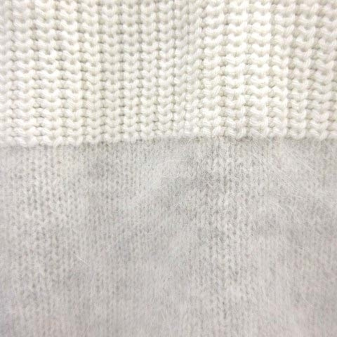 qualite(カリテ)のカリテ リブニット セーター 長袖 ラグランスリーブ 切替 アンゴラ混 白 レディースのトップス(ニット/セーター)の商品写真