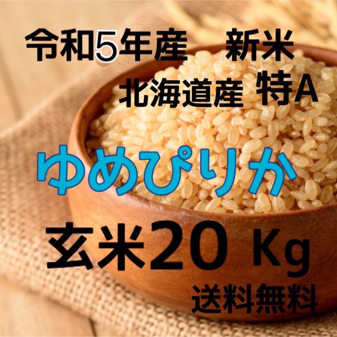 【新米】令和5年産 北海道米　ゆめぴりか　玄米　20kg