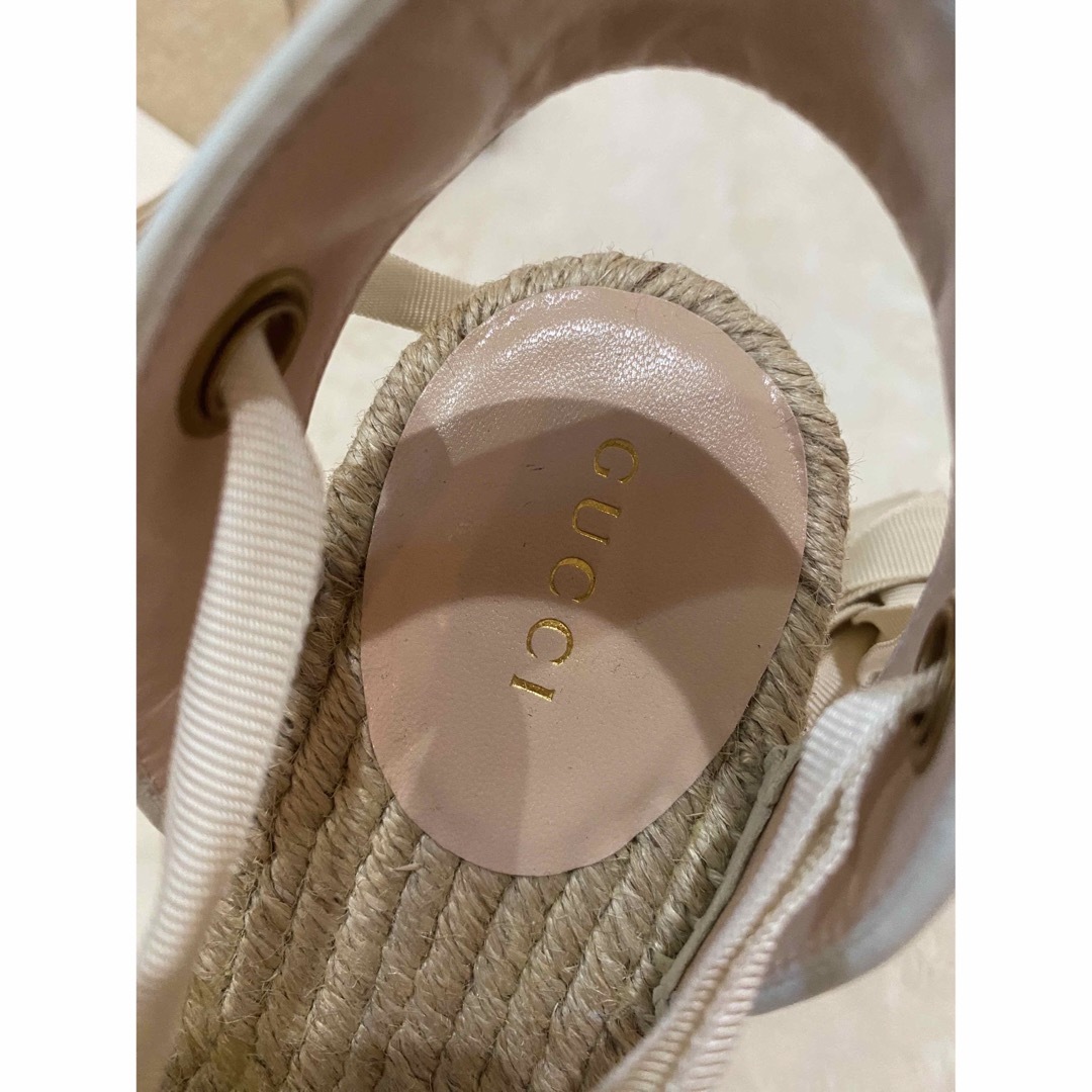 Gucci(グッチ)の【GUCCI】レザー エスパドリーユ プラットフォームサンダル　655626 レディースの靴/シューズ(サンダル)の商品写真