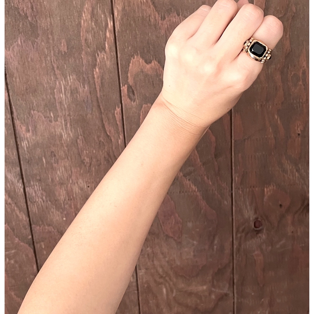 70‘s仏！ブラックストーンのマスキュリンコッパーリング レディースのアクセサリー(リング(指輪))の商品写真