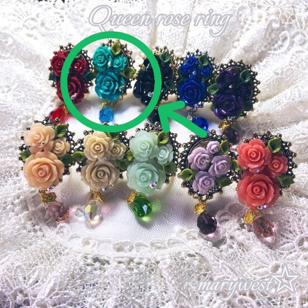 【Queen rose ring】- Light blue・クイーンアリス - レディースのアクセサリー(リング(指輪))の商品写真