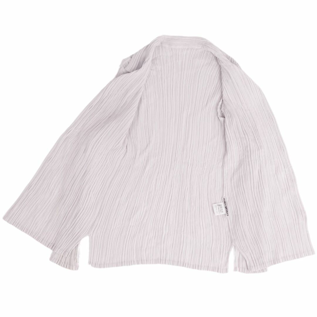 美品 イッセイミヤケ ISSEY MIYAKE シャツ ブラウス ロングスリーブ プリーツ トップス レディース 2(M相当) ホワイト