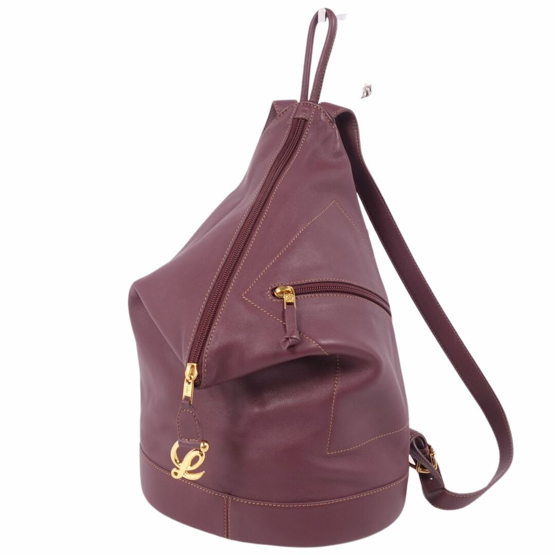 美品 Vintage ロエベ LOEWE アントン バッグ リュックサック バックパック アナグラム ゴールド金具 カーフレザー カバン レディース ボルドー | フリマアプリ ラクマ