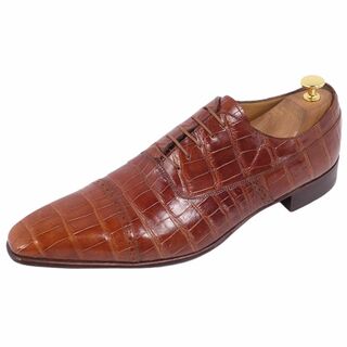 ジリー ZILLI レザーシューズ オックスフォードシューズ クロコダイル ワニ革 ストレートチップ 革靴 メンズ 9.5(28cm相当) ブラウン(ドレス/ビジネス)
