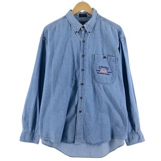 極美品 ラルフローレン デニム シャツ 淡い ブルー ボタンダウン M