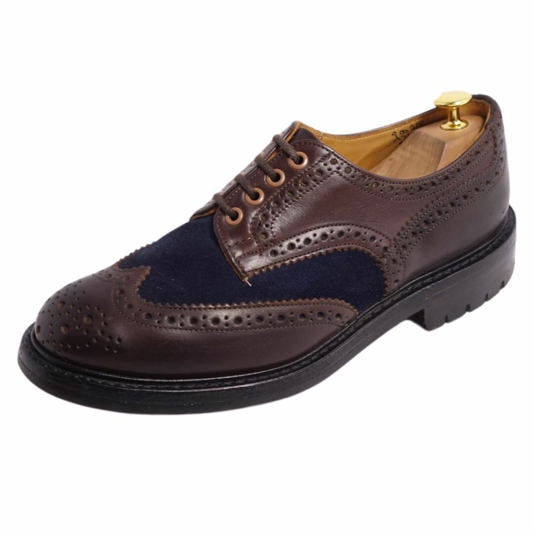 トリッカーズ Trickers レザーシューズ ウィングチップ ダービーシューズ カーフレザー 革靴 メンズ イングランド製 8  1/2(27cm相当) ブラウン/ネイビー | フリマアプリ ラクマ