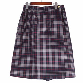 バーバリー(BURBERRY)の未使用 Vintage バーバリー Burberrys キュロットパンツ ショートパンツ チェック ウール 金ボタン ボトムス レディース 17 ネイビー(ひざ丈スカート)