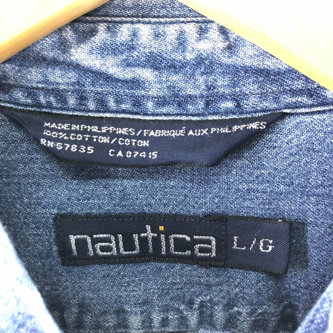 NAUTICA(ノーティカ)の古着 ノーティカ NAUTICA 長袖 デニムシャツ メンズL /eaa375731 メンズのトップス(シャツ)の商品写真