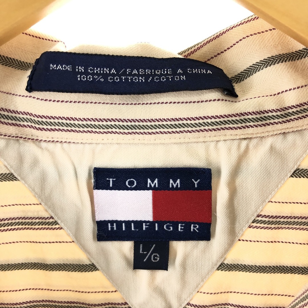TOMMY HILFIGER(トミーヒルフィガー)の古着 90年代 トミーヒルフィガー TOMMY HILFIGER ストライプ柄 長袖 オープンカラーシャツ メンズXL ヴィンテージ /eaa375128 メンズのトップス(シャツ)の商品写真