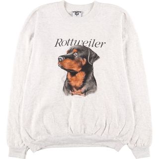 リー(Lee)の古着 90年代 リー Lee ROTTWEILER ロットワイラー 犬柄 アニマル スウェットシャツ トレーナー USA製 メンズXL ヴィンテージ /eaa375761(スウェット)