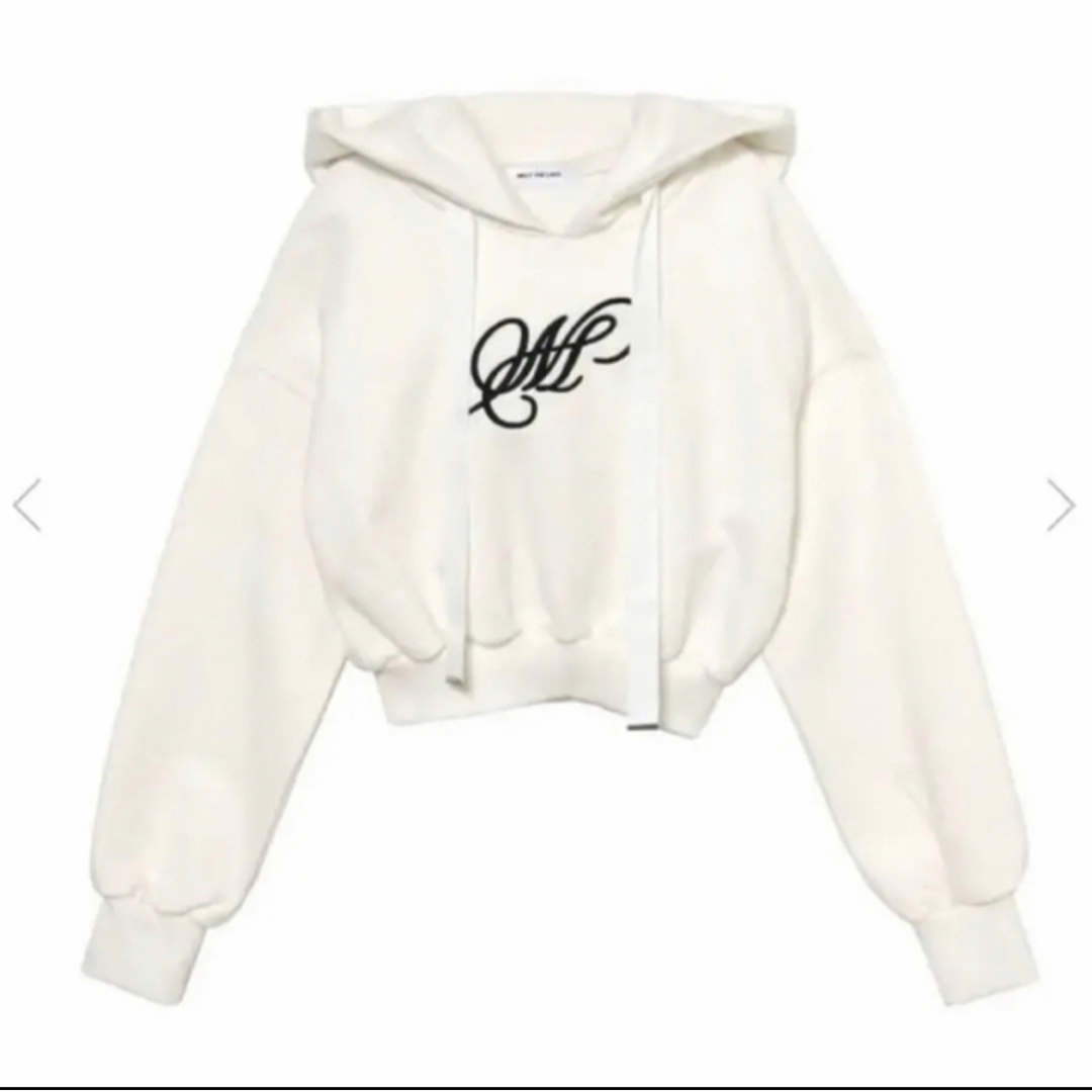 melt the lady ”M” short hoodie white melt the lady ”M” short hoodie white
