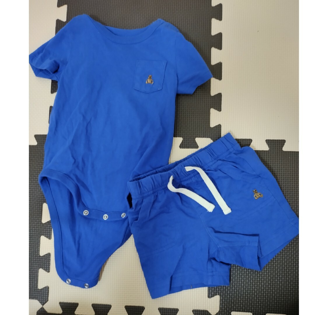 babyGAP(ベビーギャップ)のロンパース 80 ギャップ GAP ブルー 青 セット キッズ/ベビー/マタニティのベビー服(~85cm)(ロンパース)の商品写真