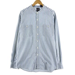 ギャップ(GAP)の古着 ギャップ GAP スタンドカラー 長袖 ストライプシャツ メンズXL /eaa375659(シャツ)