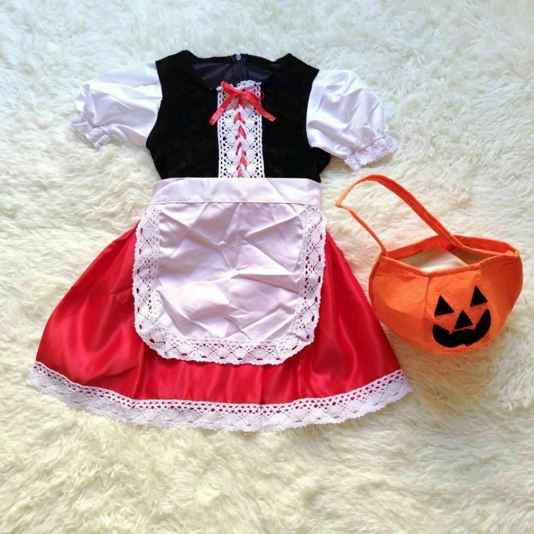 数量限定　コスプレ　赤ずきんちゃん　130　コスチューム　フルセット　ハロウィン キッズ/ベビー/マタニティのキッズ服女の子用(90cm~)(その他)の商品写真