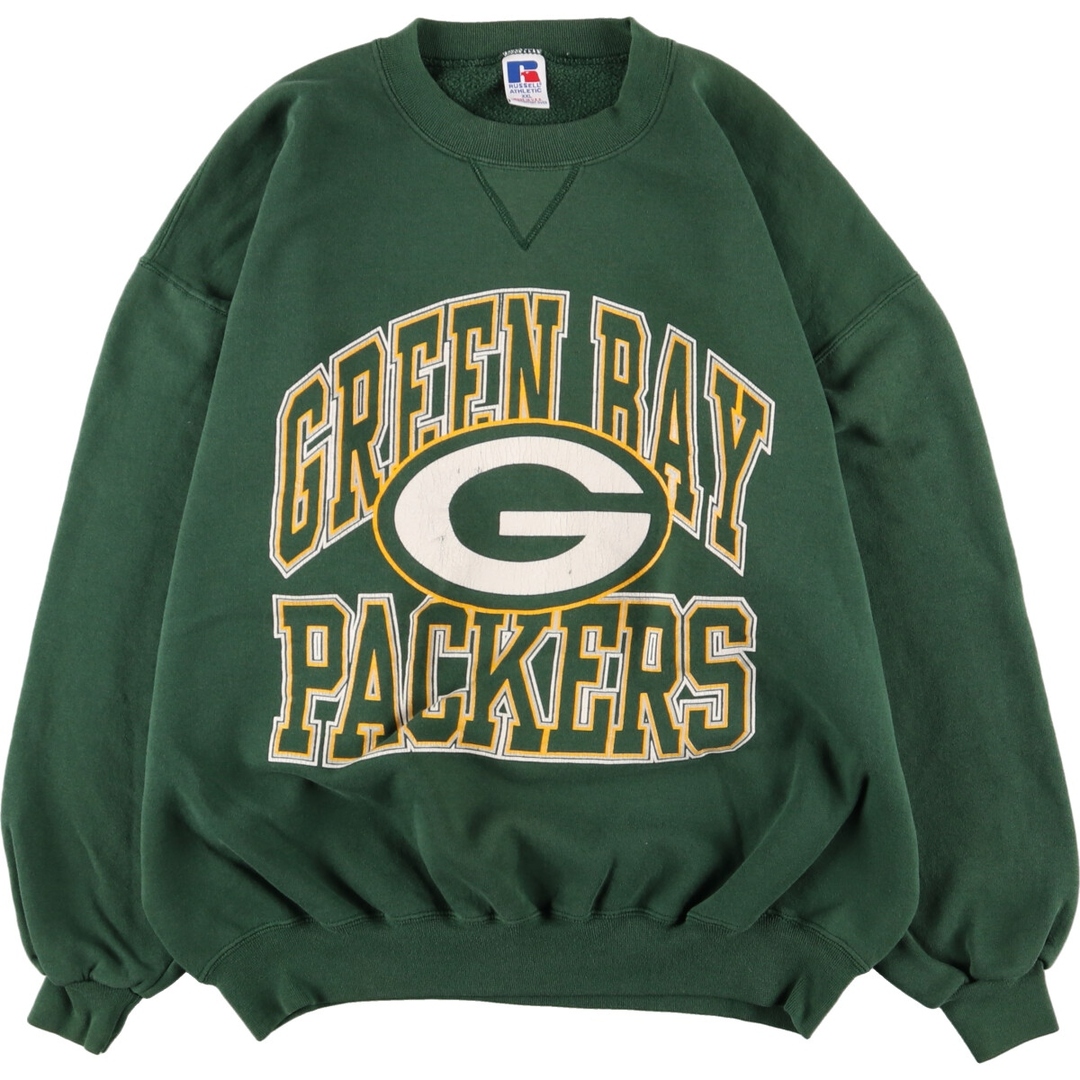 90年代 ラッセル Russell NFL GREEN BAY PACKERS グリーンベイパッカーズ プリントスウェットシャツ トレーナー USA製 メンズXL ヴィンテージ /eaa344210