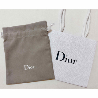 ディオール(Dior)のDIOR 巾着 グレー(ポーチ)
