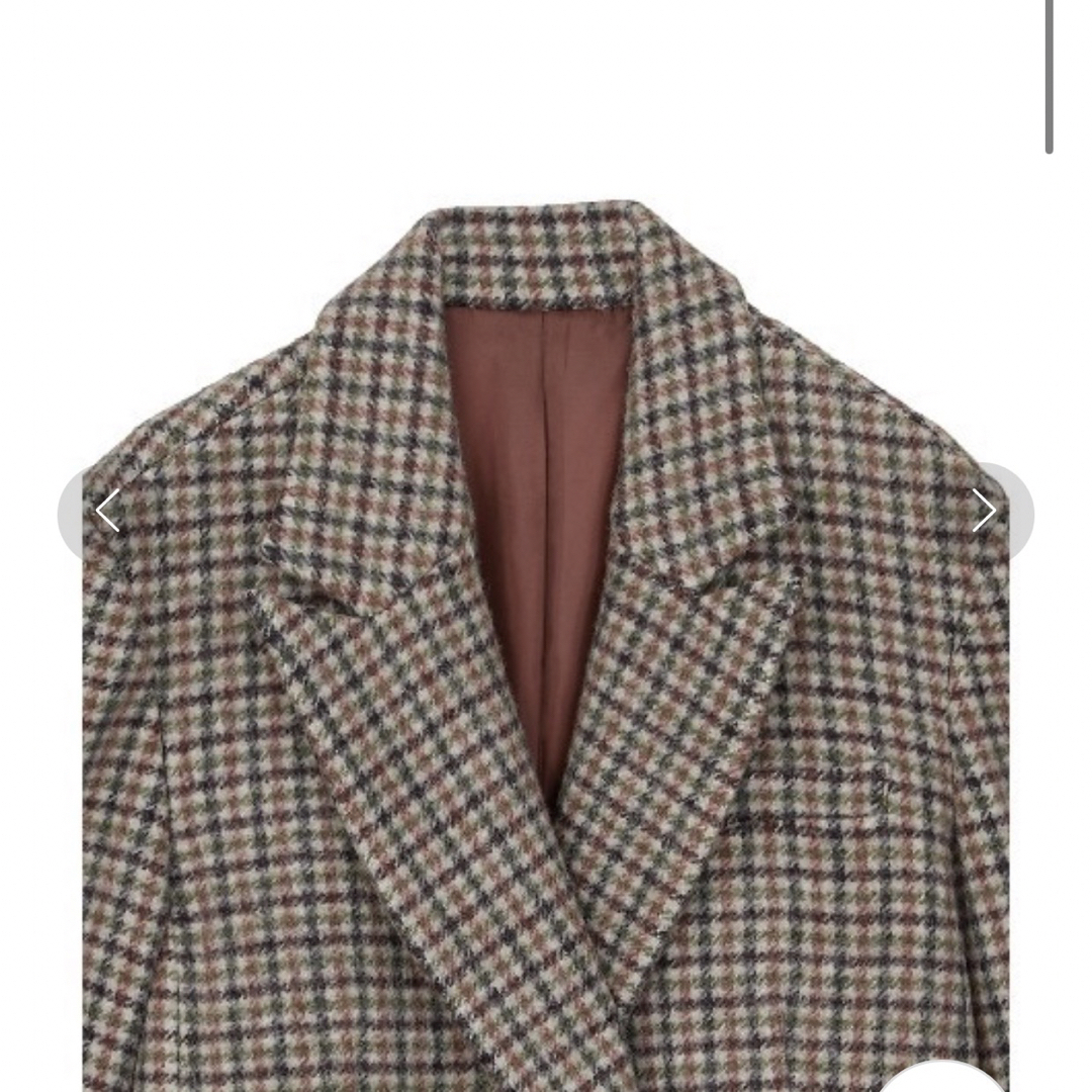 新品 AMERI CHECK ECO WOOL BIG JACKET ブラウン