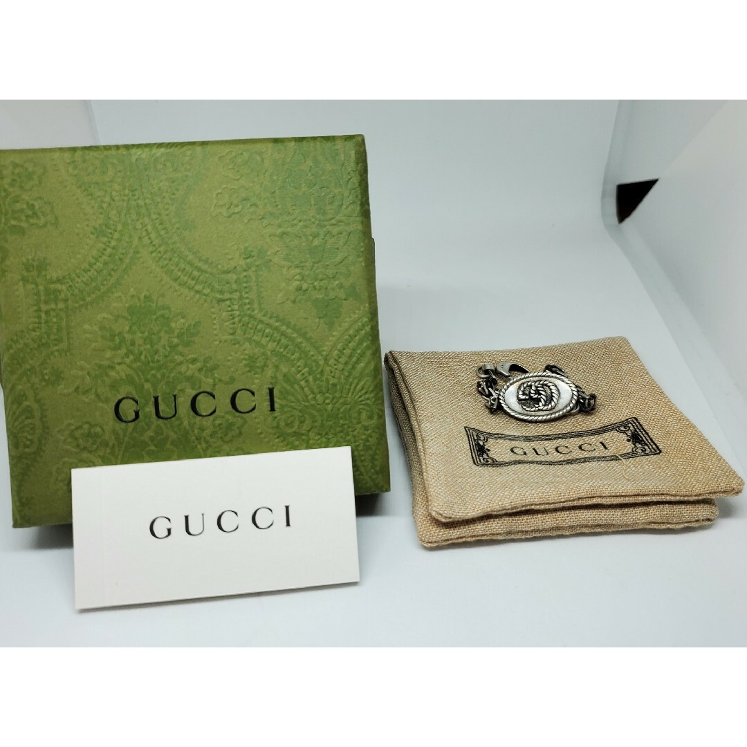 【超レア 廃盤美品】GUCCI ダブルG ブレスレット 燻加工 チェーン