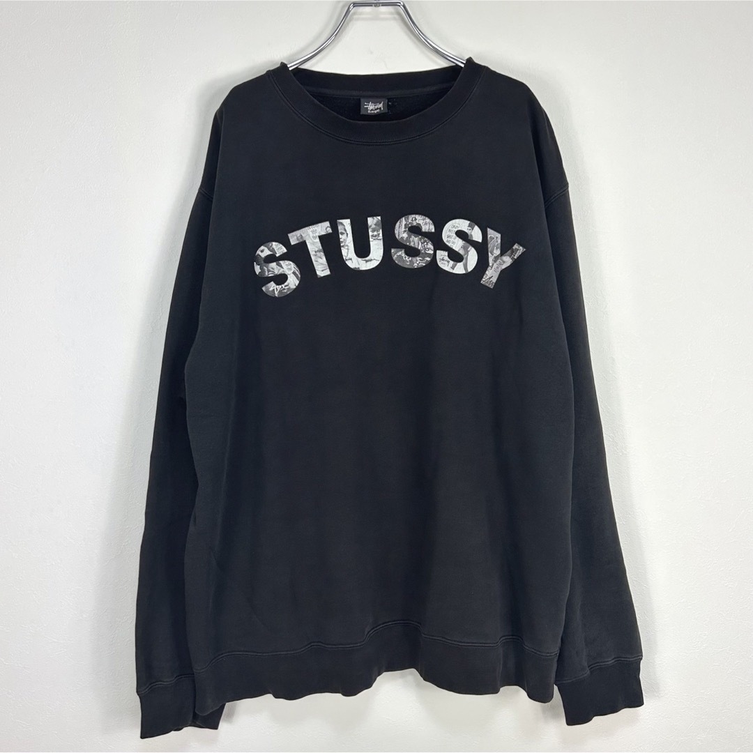 【レア】00's STUSSY フォトロゴ スウェット USA製 黒