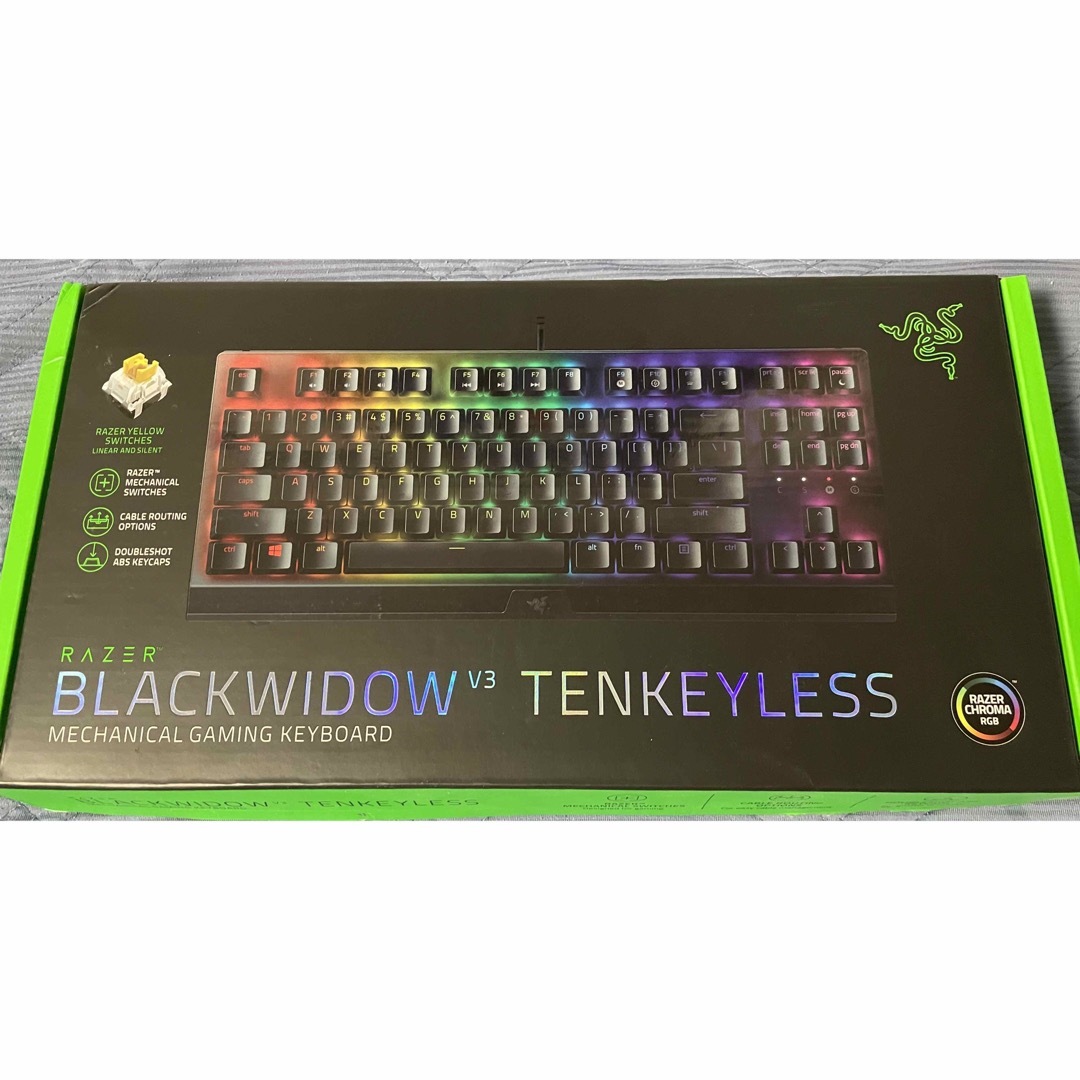 Razer(レイザー)のRAZER ゲーミングキーボード BlackWidow V3 テンキーレス　黄軸 スマホ/家電/カメラのPC/タブレット(PC周辺機器)の商品写真