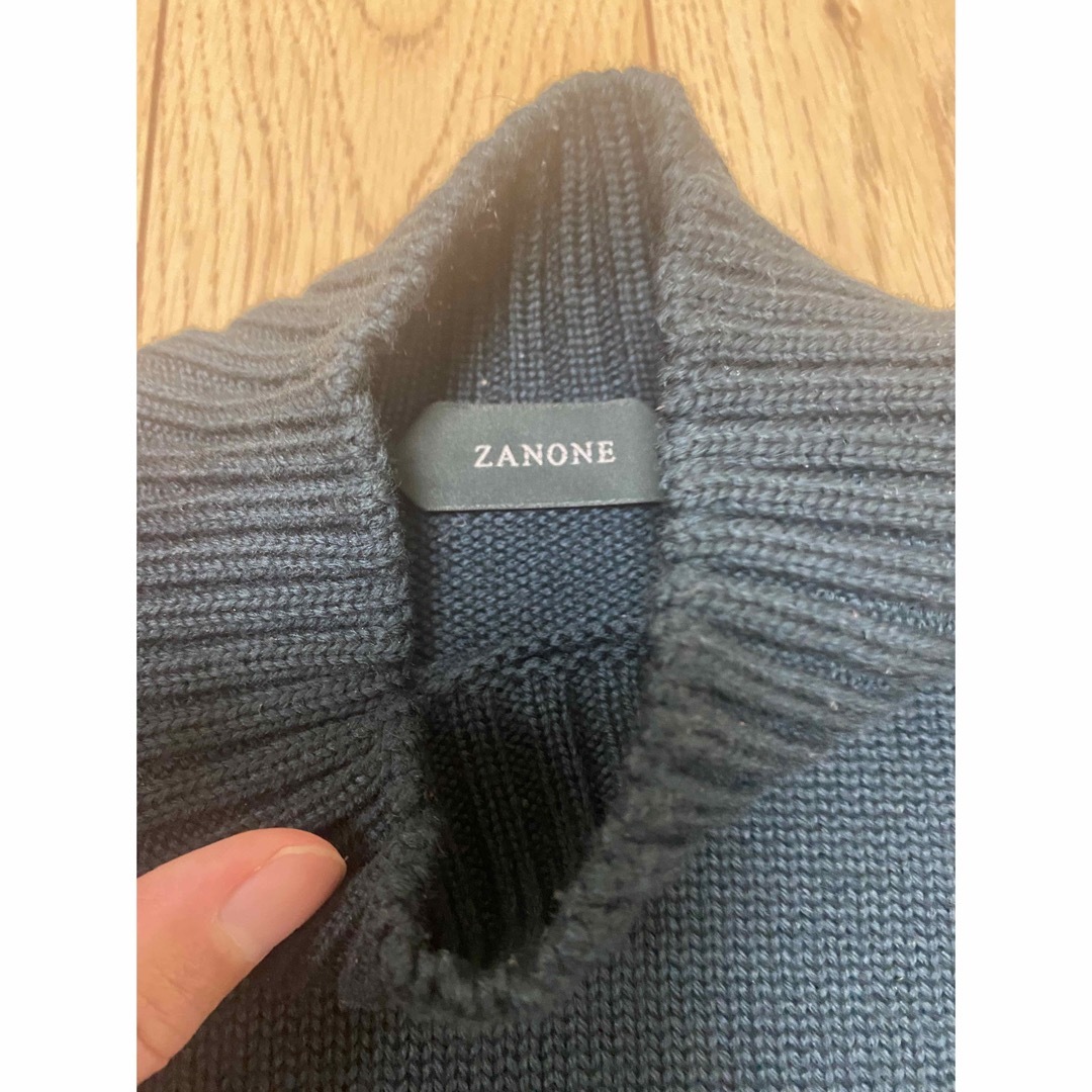 【極美品】ZANONE / 5ゲージ モックネックニット グリーン