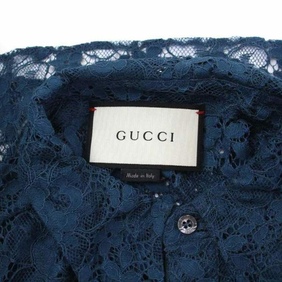 Gucci(グッチ)のGUCCI 16SS 総レース シャツ 長袖 オウム 44 青 419325 メンズのトップス(シャツ)の商品写真