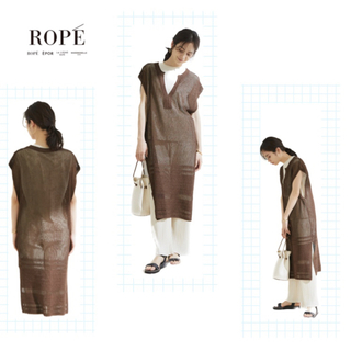 ロペ(ROPE’)のROPE’ 透かしメッシュ柄ワンピース(ロングワンピース/マキシワンピース)