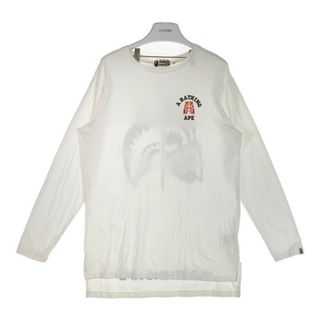 アベイシングエイプ(A BATHING APE)の★アベイシングエイプ A BATHING APE タイガー 虎 ロンT ホワイト sizeM(Tシャツ/カットソー(七分/長袖))