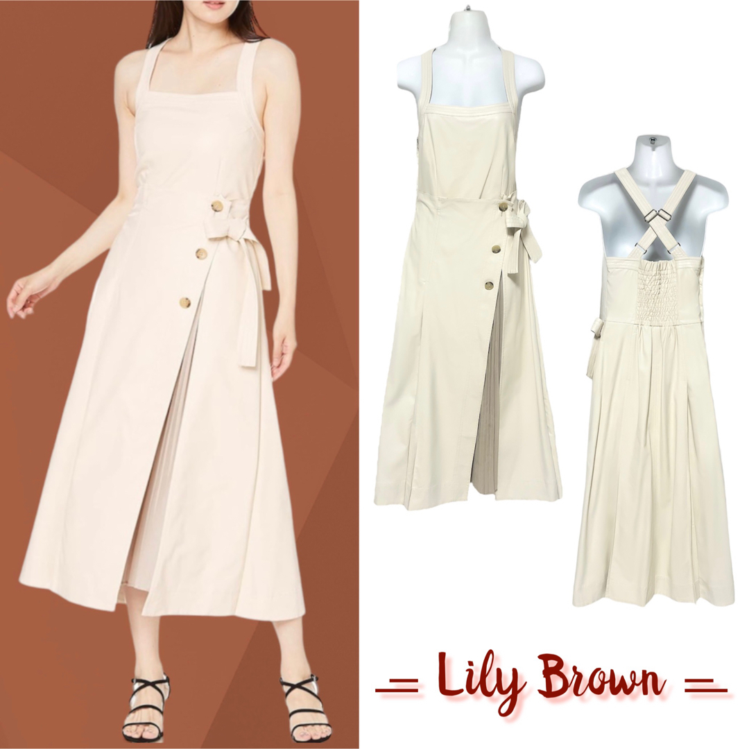 【美品】 Lily Brown 異素材ドッキングワンピース | フリマアプリ ラクマ