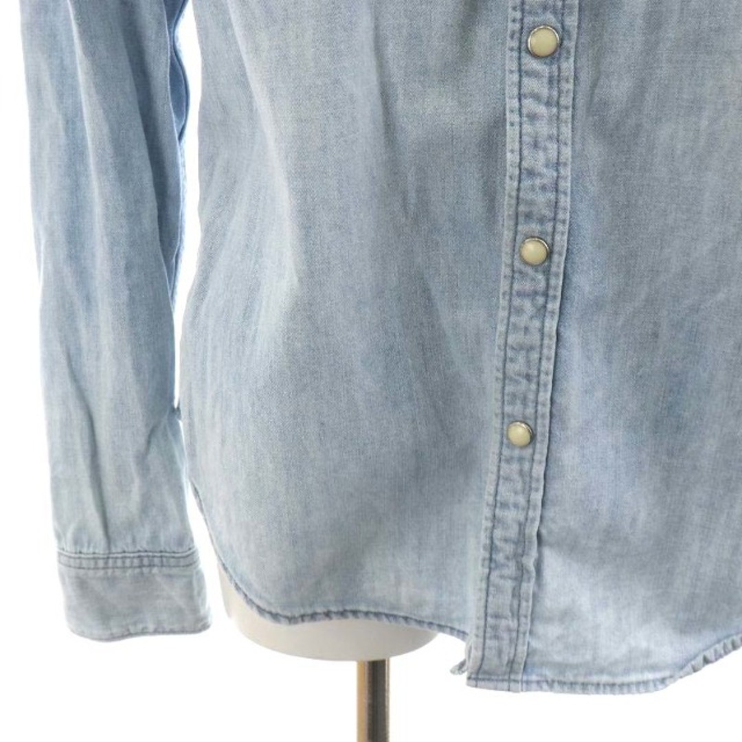 レッドカード デニムシャツ ブラウス 長袖 0 XS 青 レディースのトップス(シャツ/ブラウス(長袖/七分))の商品写真
