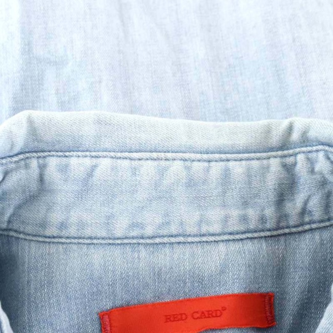 レッドカード デニムシャツ ブラウス 長袖 0 XS 青 レディースのトップス(シャツ/ブラウス(長袖/七分))の商品写真