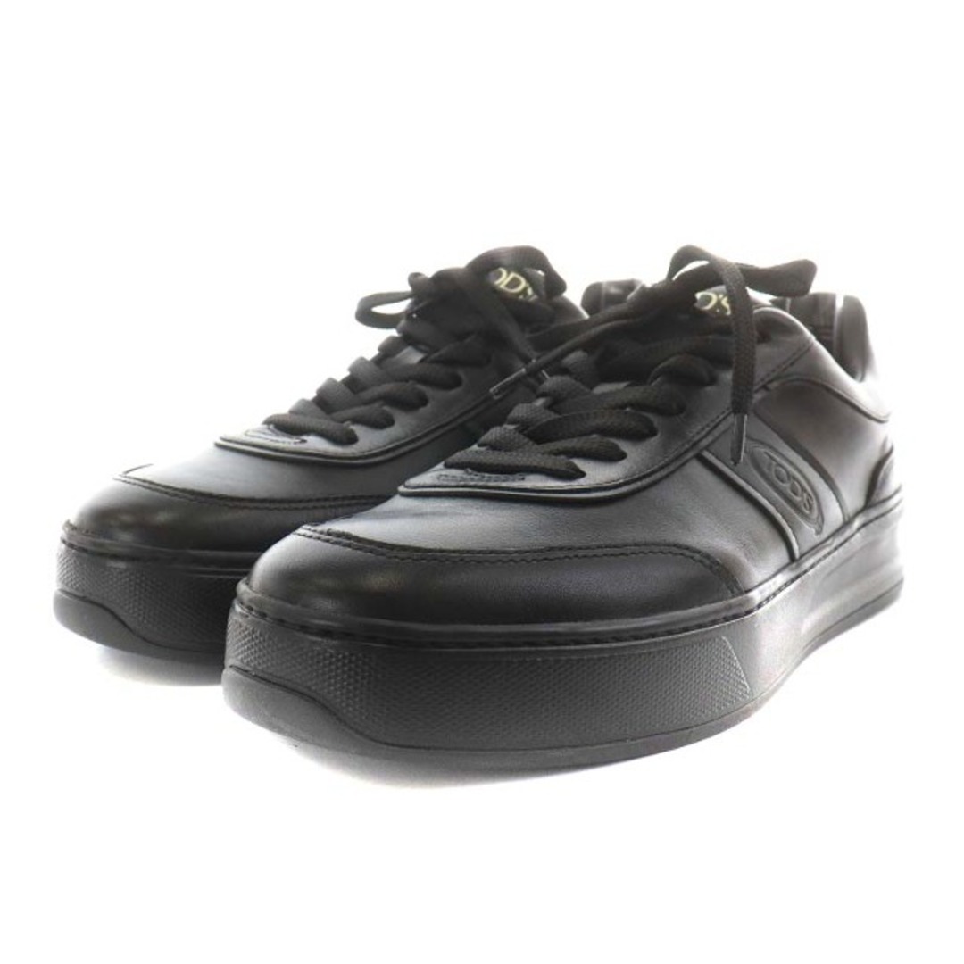トッズ TOD´S スニーカー シューズ レザー 7.5 26.5cm 黒-
