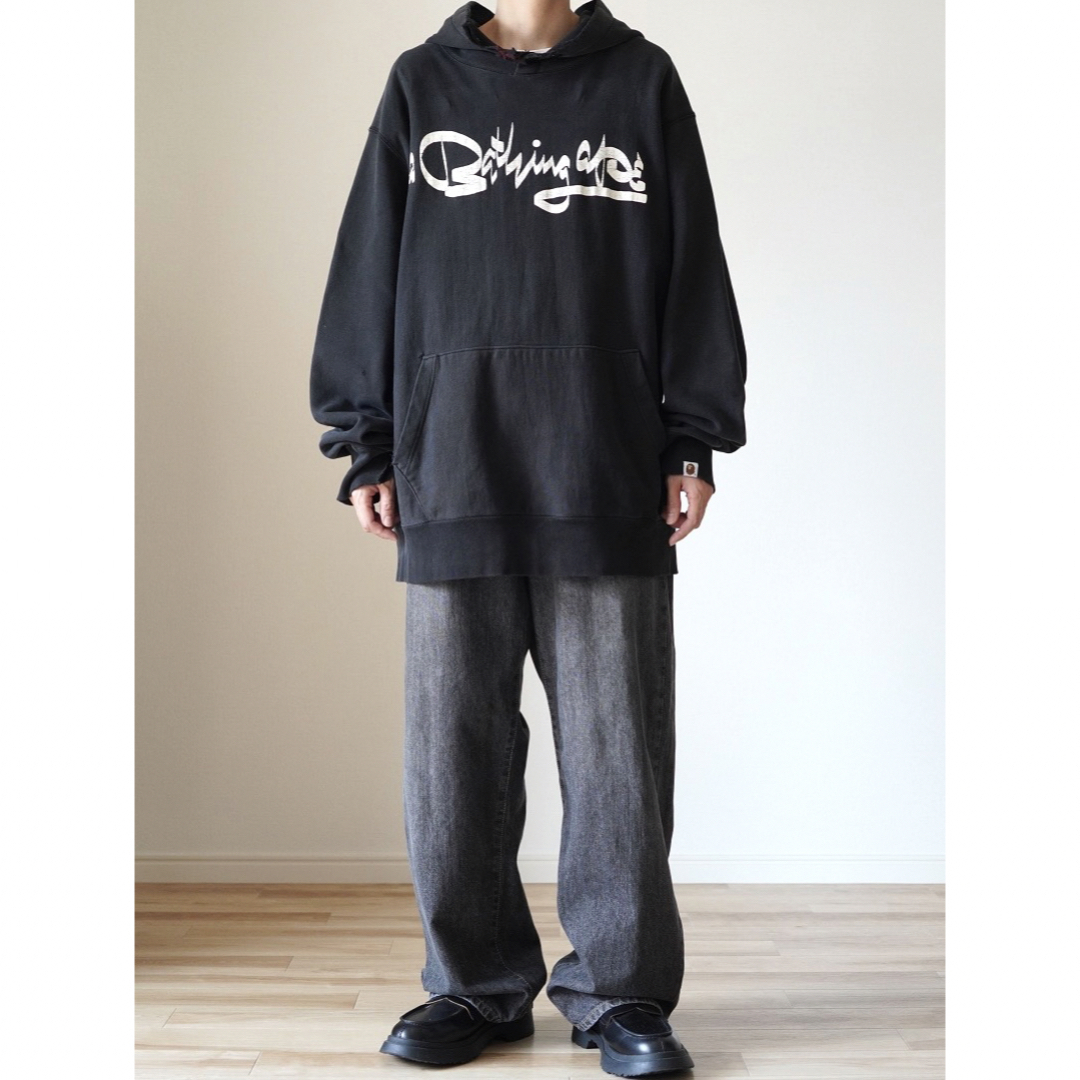 00s  A BATHING APE アラビア文字 パーカー ボロスウェット