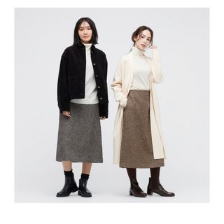 ユニクロ(UNIQLO)のウールブレンドナローミディスカート(ロングスカート)