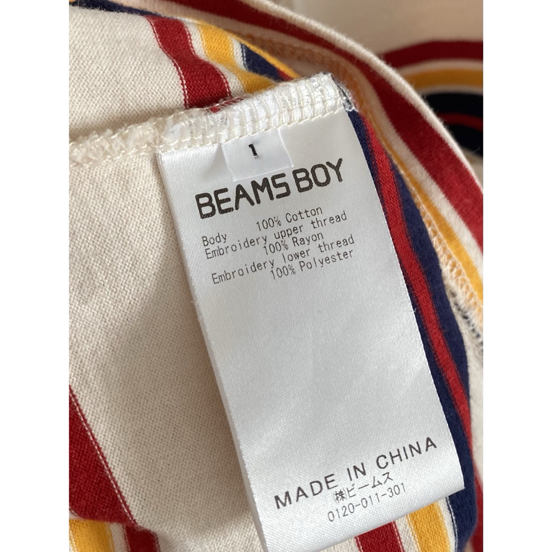 BEAMS BOY(ビームスボーイ)のBEAMS BOY ボーイ エンブロイダリー ボーダー ロングスリーブ Tシャツ レディースのトップス(Tシャツ(長袖/七分))の商品写真