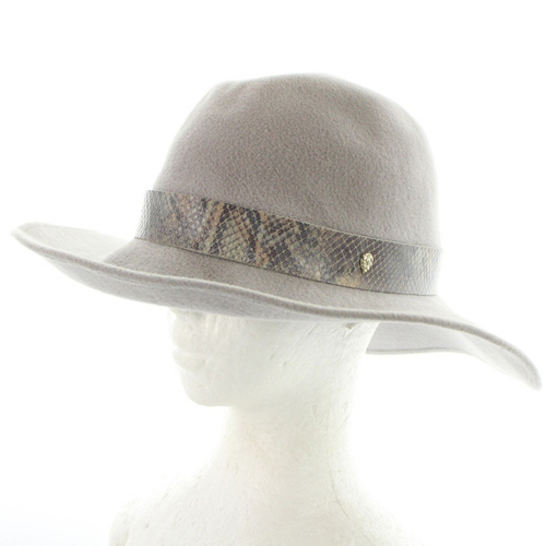HELEN KAMINSKI(ヘレンカミンスキー)のヘレンカミンスキー 帽子 パイソン柄型押し ラビットハット グレー レディースの帽子(その他)の商品写真