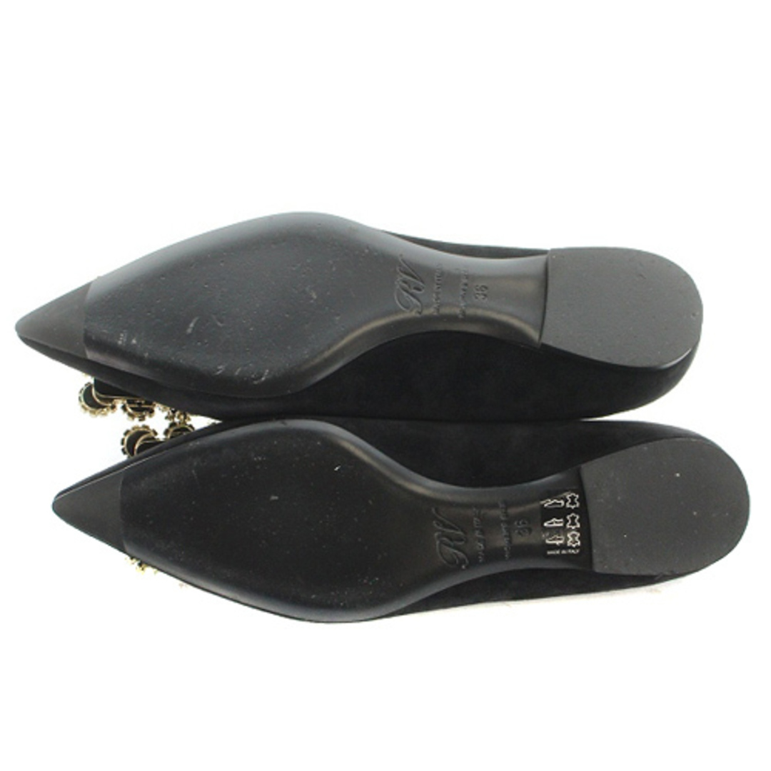 ROGER VIVIER(ロジェヴィヴィエ)のロジェヴィヴィエ フラット パンプス ビジュー 36 23cm 黒 レディースの靴/シューズ(ハイヒール/パンプス)の商品写真
