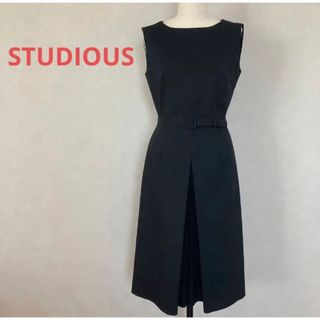 ステュディオス(STUDIOUS)の【美品】STUDIOUS  ステュディオス サロペットキュロット 紺 日本製(サロペット/オーバーオール)