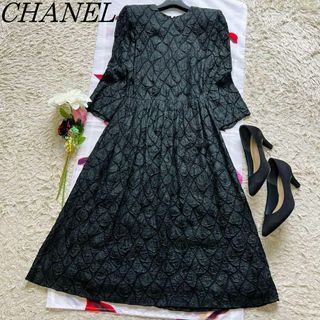 CHANEL - シャネル P59747 K07800 AW001 リブ切替ニットワンピース