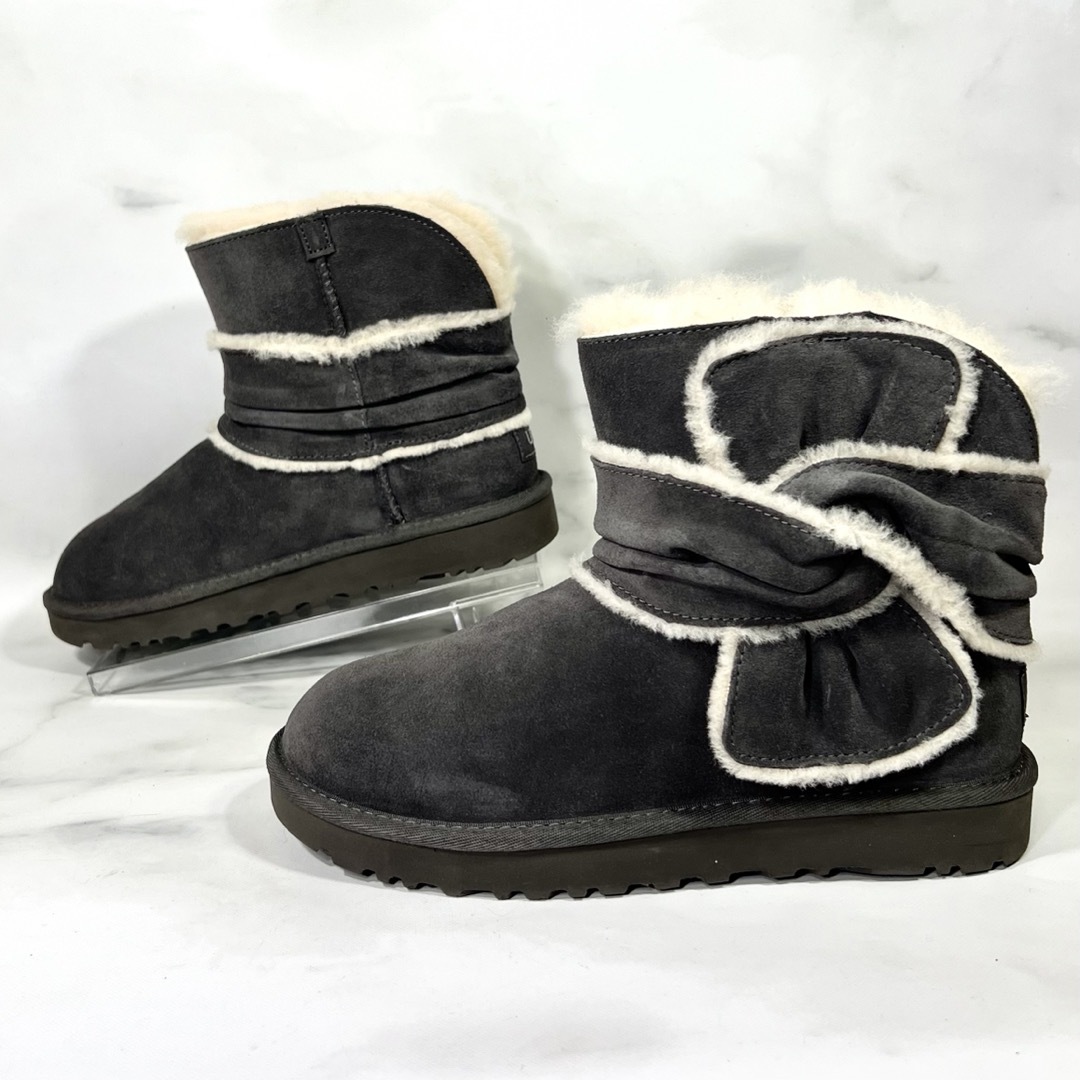 レア未使用】UGG MINI SPILL SEAM BOWブーツグレー24.0-