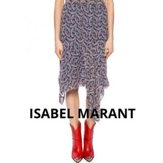 イザベルマラン(Isabel Marant)の【美品】ISABEL MARANT シルク100% スカート　総柄　花柄(ひざ丈スカート)