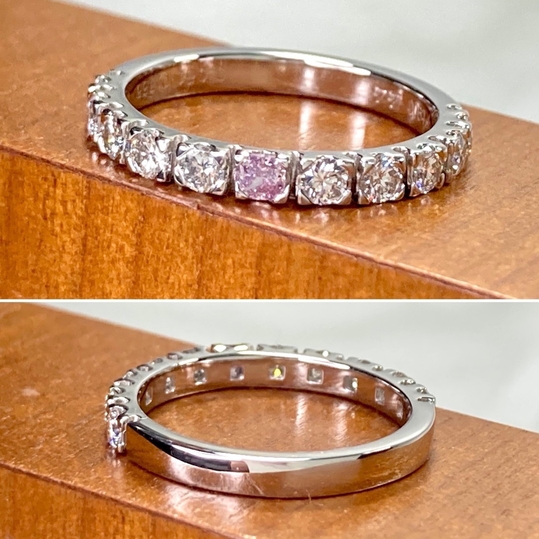 ✨鮮やかピンクのダイアモンド リング プラチナ レディースのアクセサリー(リング(指輪))の商品写真