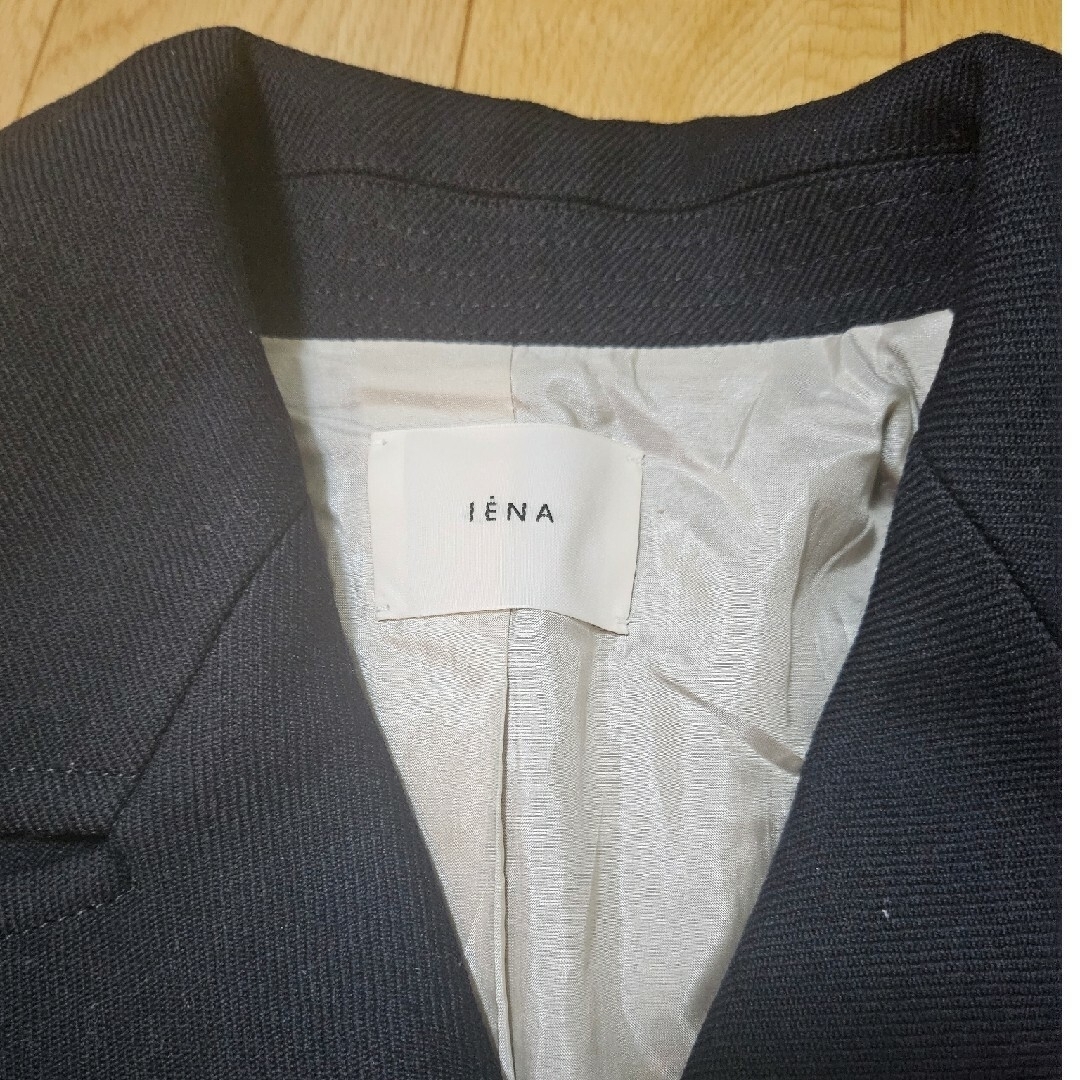 IENA(イエナ)の100%ウールダブルブレストジャケット　コートネイビ－ レディースのジャケット/アウター(テーラードジャケット)の商品写真