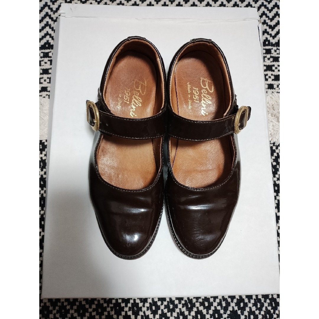 ベリーニ　ローファー　ブラウン　エナメル レディースの靴/シューズ(ローファー/革靴)の商品写真