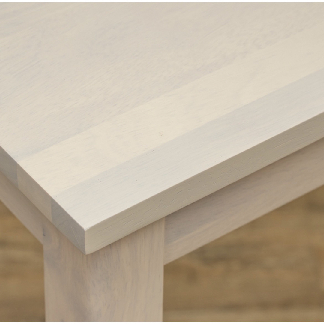 新品 木製テーブル 90×45 引出し付き ホワイトウォッシュ センター ...