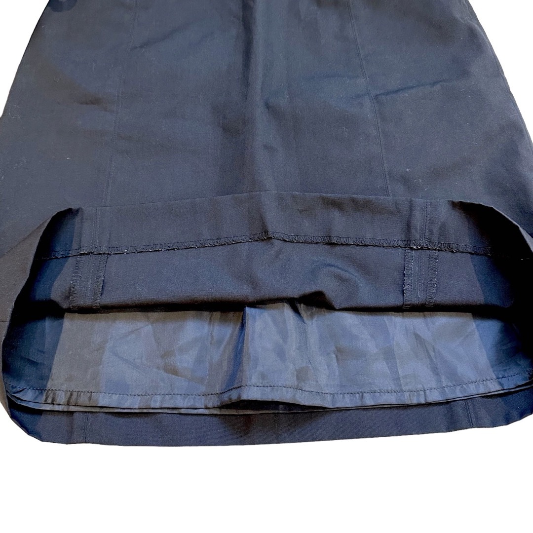 ef-de(エフデ)のef-de エフデ　ひざ丈　台形　スカート　黒　9 シンプル　日本製　コットン レディースのスカート(ひざ丈スカート)の商品写真