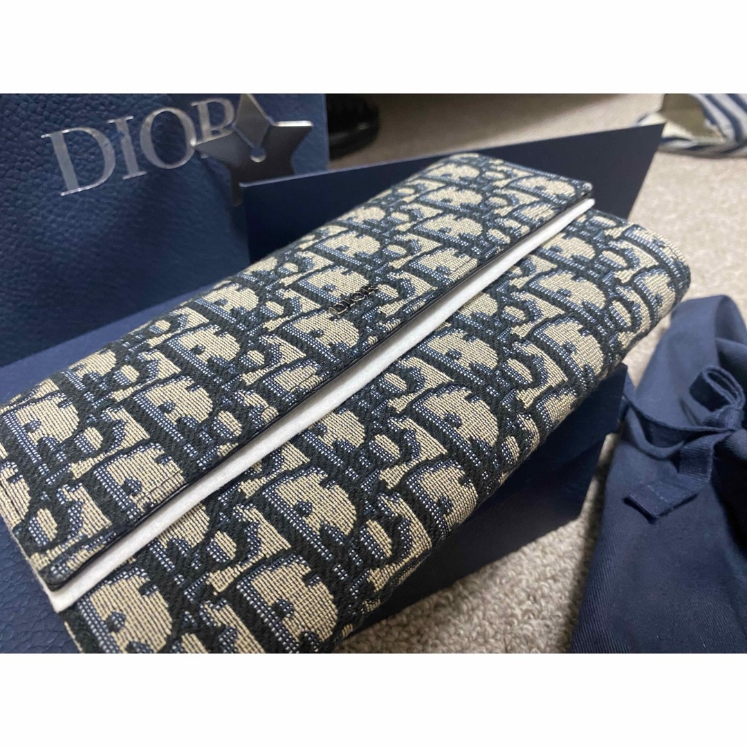 Christian Dior(クリスチャンディオール)の定価12.5万】ディオール  オブリーク ジャカードロング フラップウォレット メンズのファッション小物(長財布)の商品写真