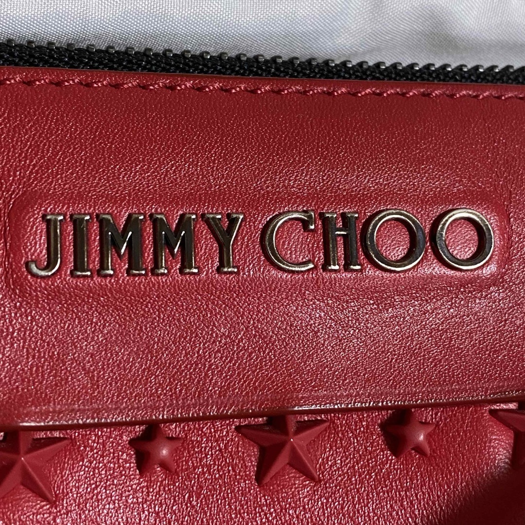 極美品】ジミーチュウ JIMMY CHOO クラッチバッグ スタッズ 赤